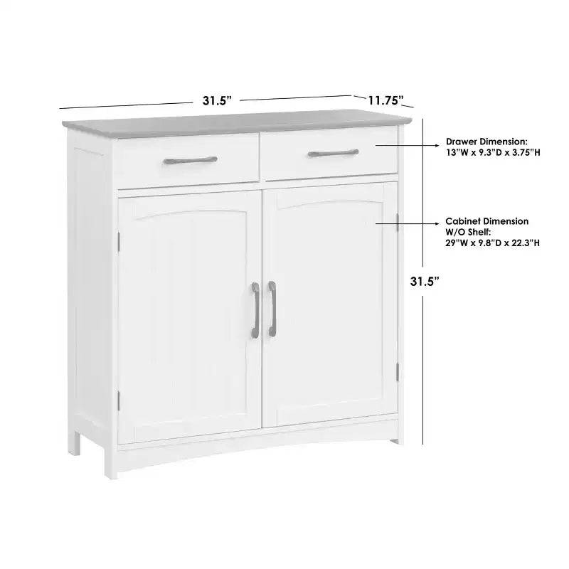 Buylateral Buffet de salle à manger Dalton 2 portes style ferme moderne blanc/gris anthracite : style ferme moderne, meuble de rangement