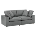 Commix Down Filled Overstuffed Vegan Leather Loveseat Gray - Modway