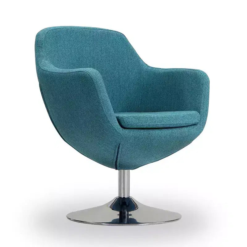 Fauteuil d'appoint pivotant Caisson Twill bleu - Manhattan Comfort