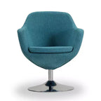 Fauteuil d'appoint pivotant Caisson Twill bleu - Manhattan Comfort
