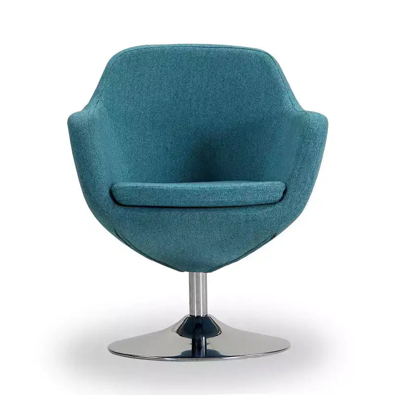 Fauteuil d'appoint pivotant Caisson Twill bleu - Manhattan Comfort