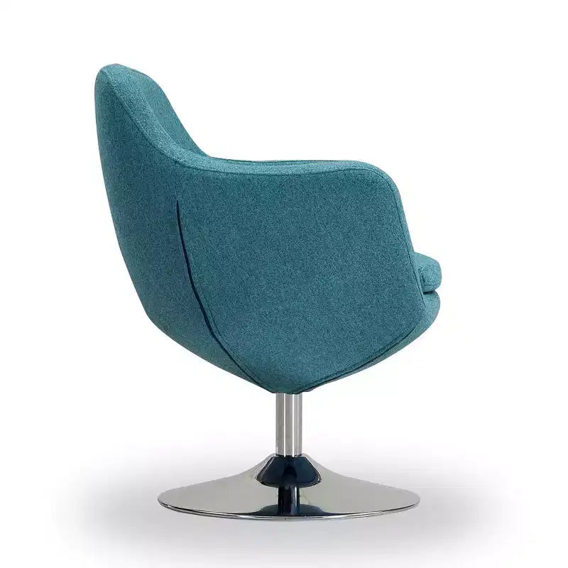 Fauteuil d'appoint pivotant Caisson Twill bleu - Manhattan Comfort