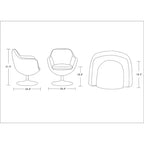 Fauteuil d'appoint pivotant Caisson Twill bleu - Manhattan Comfort
