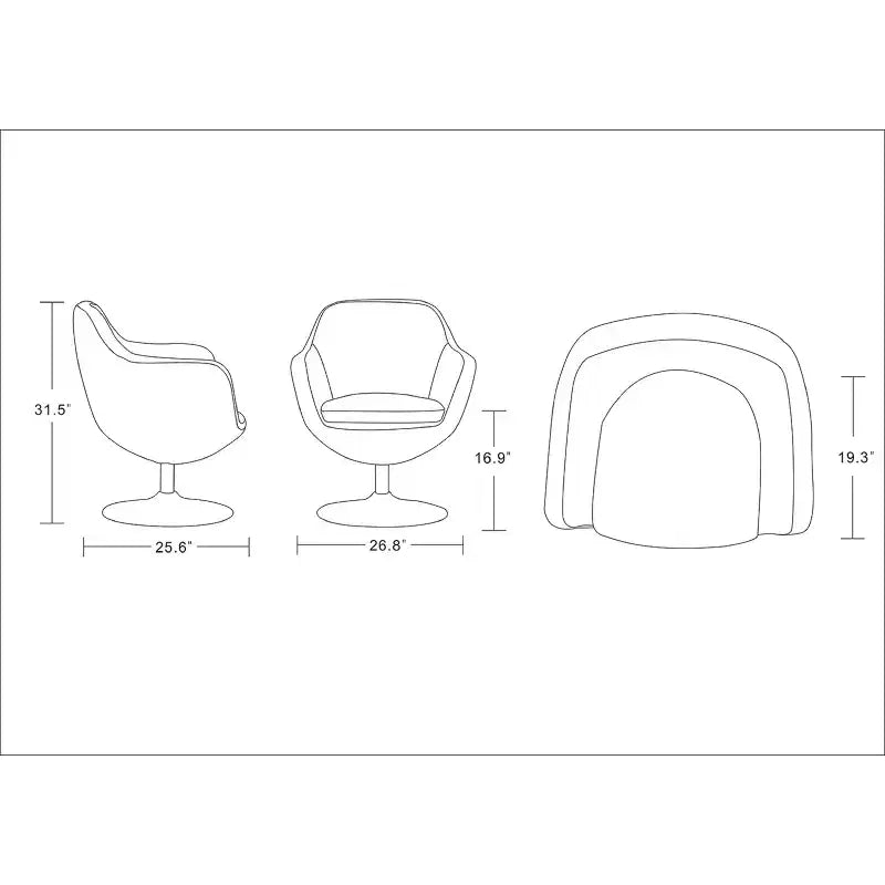 Fauteuil d'appoint pivotant Caisson Twill bleu - Manhattan Comfort
