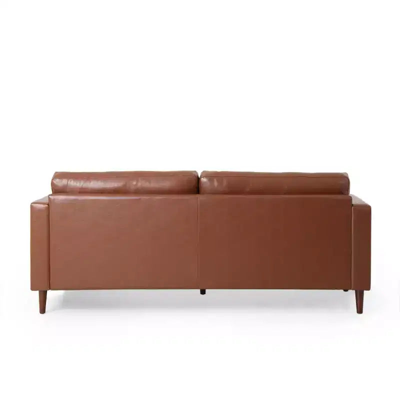 Christopher Knight Home Ensemble canapé et fauteuil club 3 pièces Malinta contemporain en similicuir capitonné, Marron Cognac/Espresso