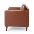 Christopher Knight Home Ensemble canapé et fauteuil club 3 pièces Malinta contemporain en similicuir capitonné, Marron Cognac/Espresso