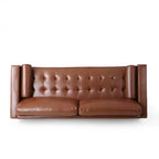 Christopher Knight Home Ensemble canapé et fauteuil club 3 pièces Malinta contemporain en similicuir capitonné, Marron Cognac/Espresso