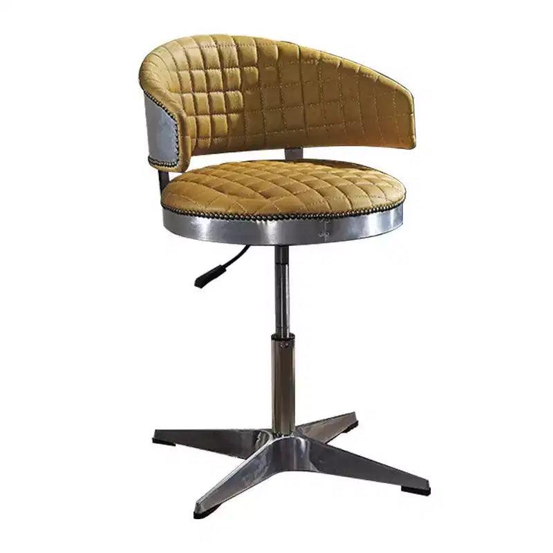 Fauteuil d'appoint Brancaster en cuir curcuma 24" avec pivot et base chromée - Acme Furniture