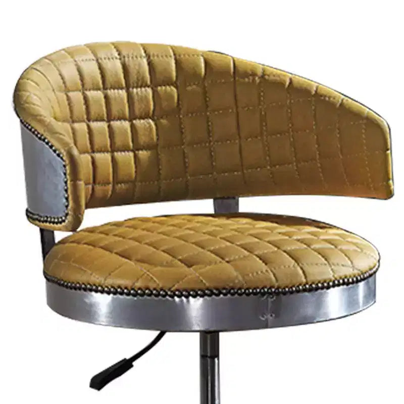 Fauteuil d'appoint Brancaster en cuir curcuma 24" avec pivot et base chromée - Acme Furniture