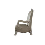 Fauteuil d'appoint 34" Dresden PU Blanc Os Vintage - Acme Furniture : Fabriqué à la main, capitonné, cadre en polyrésine