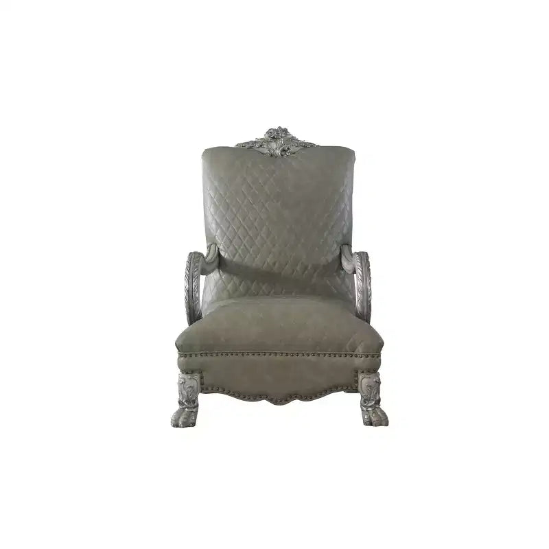 Fauteuil d'appoint 34" Dresden PU Blanc Os Vintage - Acme Furniture : Fabriqué à la main, capitonné, cadre en polyrésine