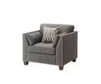 Fauteuil Laurissa 38 po en lin anthracite clair Acme Furniture : Fauteuil rembourré, cadre en bois, coussins capitonnés