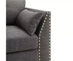Fauteuil Laurissa 38 po en lin anthracite clair Acme Furniture : Fauteuil rembourré, cadre en bois, coussins capitonnés