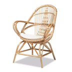 Ensemble de salon Jayden 5 pièces en tissu et rotin Blanc/Naturel - bali & pari : Aucun assemblage requis, Coussins inclus
