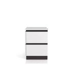 Lit Queen moderne 3 pièces Pape avec 2 tables de chevet Blanc/Gris métallisé - miBasics : Ensemble de meubles contemporains