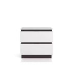 Lit Queen moderne 3 pièces Pape avec 2 tables de chevet Blanc/Gris métallisé - miBasics : Ensemble de meubles contemporains