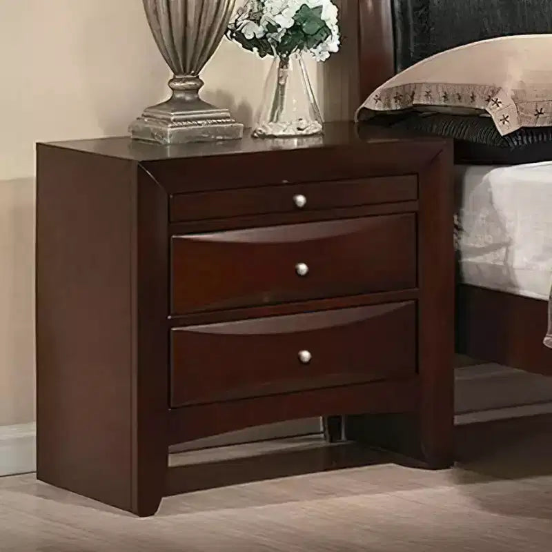 Acme Furniture Ireland I Table de chevet de rangement Finition Espresso : Cadre en bois carré, Glissières métalliques, Capacité de 250lb