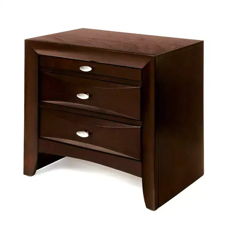 Acme Furniture Ireland I Table de chevet de rangement Finition Espresso : Cadre en bois carré, Glissières métalliques, Capacité de 250lb