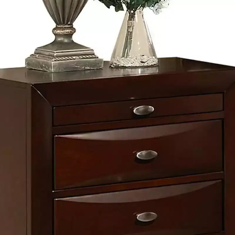 Acme Furniture Ireland I Table de chevet de rangement Finition Espresso : Cadre en bois carré, Glissières métalliques, Capacité de 250lb