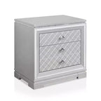 Ensemble de chambre Tenaya 6 pièces pour très grand lit californien, argent/gris - HOMES: Inside + Out : Design glamour, garnitures miroir, capitonnage à boutons