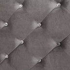 Ensemble de chambre Tenaya 6 pièces pour très grand lit californien, argent/gris - HOMES: Inside + Out : Design glamour, garnitures miroir, capitonnage à boutons