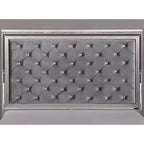 Ensemble de chambre Tenaya 6 pièces pour très grand lit californien, argent/gris - HOMES: Inside + Out : Design glamour, garnitures miroir, capitonnage à boutons