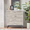 Buylateral Crislana 4 Drawer Chest White/Weathered Gray: Space-Saving Vertical Storage