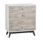 Commode Buylateral Crislana à 4 tiroirs Blanc/Gris vieilli : Rangement vertical peu encombrant