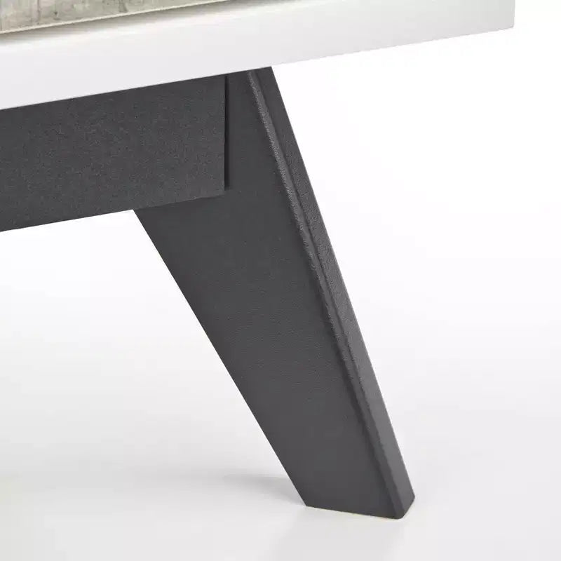 Commode Buylateral Crislana à 4 tiroirs Blanc/Gris vieilli : Rangement vertical peu encombrant