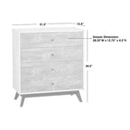Commode Buylateral Crislana à 4 tiroirs Blanc/Gris vieilli : Rangement vertical peu encombrant