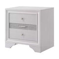 26" Naima Nightstand White - Acme Furniture: 60 Day Warranty, No Assembly, Metal Glides, Wood Composite