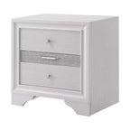 26" Naima Nightstand White - Acme Furniture: 60 Day Warranty, No Assembly, Metal Glides, Wood Composite