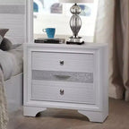Table de chevet Naima blanche 26" - Acme Furniture : Garantie 60 jours, Aucun assemblage, Glissières en métal, Bois composite