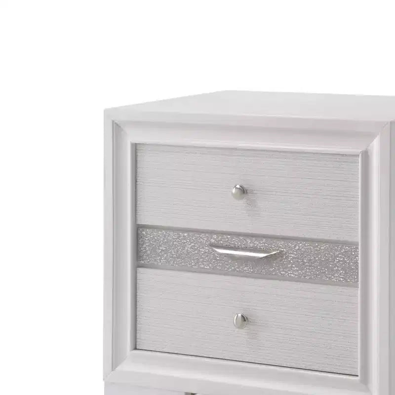 Table de chevet Naima blanche 26" - Acme Furniture : Garantie 60 jours, Aucun assemblage, Glissières en métal, Bois composite