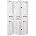 6" Double Sided Door Panel Canvas Room Divider White - Oriental Furniture: Adjustable Folding Partition, No Assembly Required