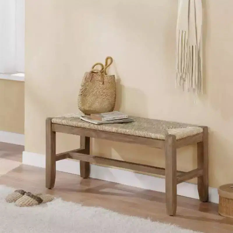 40" Davenport Wood Bench Light Amber - Alaterre Furniture