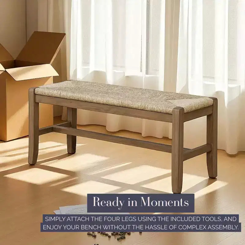 Banc en bois 40 po Davenport Ambre clair - Alaterre Furniture
