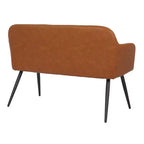 Banc industriel Daniella 44 po en acier/similicuir noir/chameau - LumiSource : Fini mat, pieds en métal, capacité de 500 lb