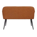 Banc industriel Daniella 44 po en acier/similicuir noir/chameau - LumiSource : Fini mat, pieds en métal, capacité de 500 lb