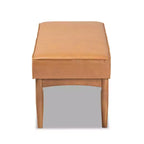 Banc de salle à manger en bois et similicuir Arvid Mid-Century, noyer/marron - Baxton Studio