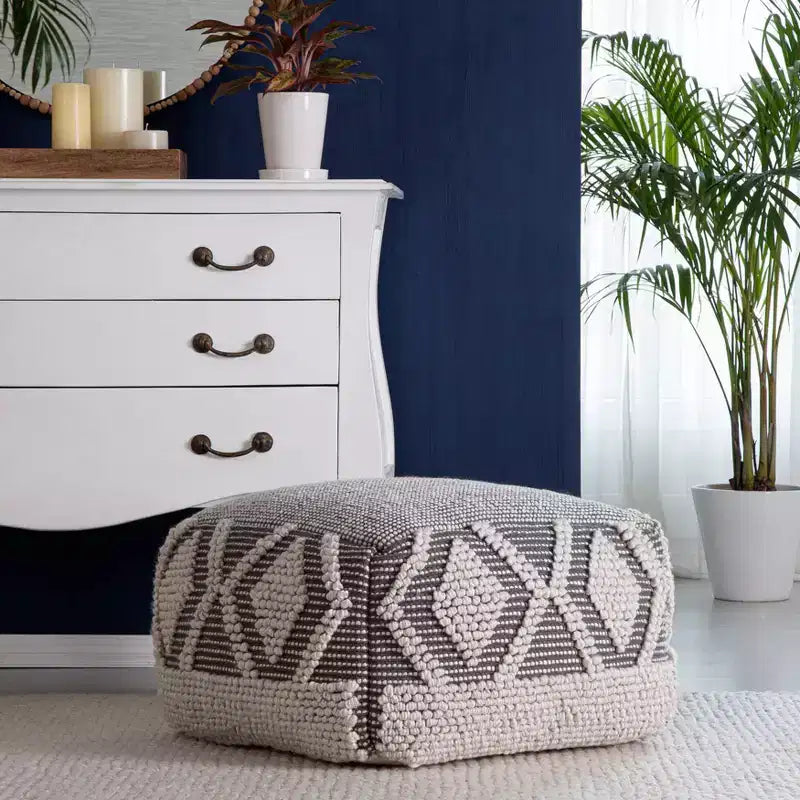 Pouf Chippewa Anji Mountain gris/ivoire