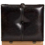 Baxton Studio Amena Petit pouf de rangement en bois marron foncé/chêne : Revêtement velours, forme rectangulaire, nettoyage des taches