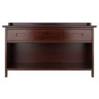 Banc de rangement Adriana 4 pièces avec paniers Noyer - Winsome : Style transitionnel, Cadre en bois, Nettoyage des taches