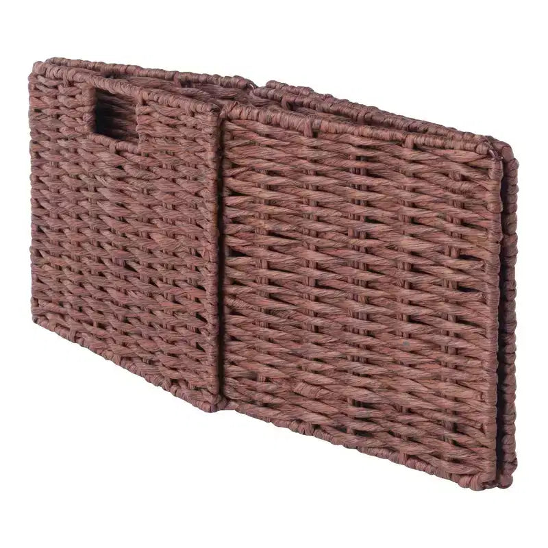 Banc de rangement Adriana 4 pièces avec paniers Noyer - Winsome : Style transitionnel, Cadre en bois, Nettoyage des taches