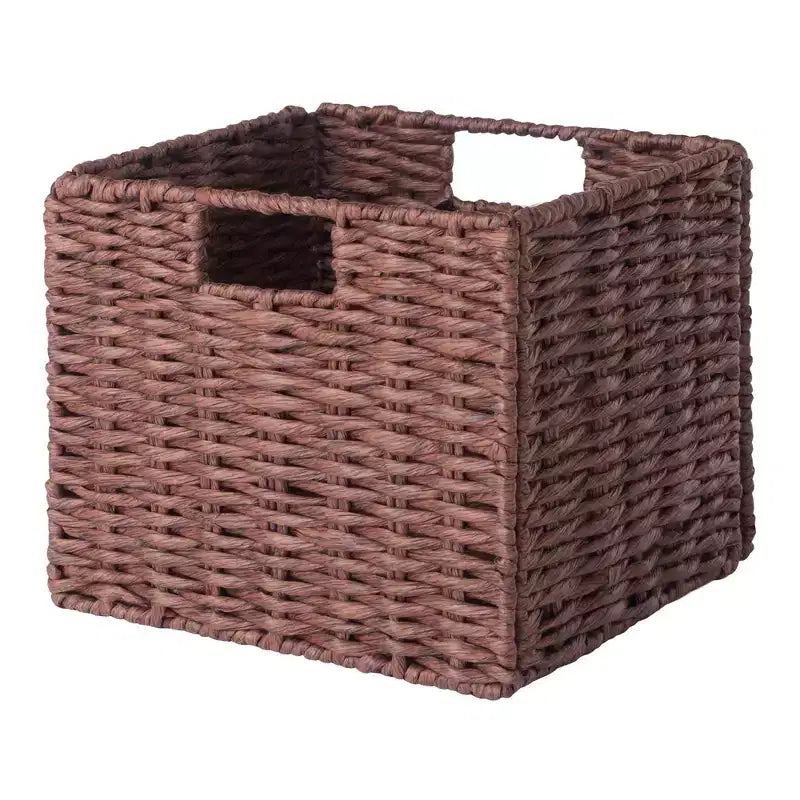 Banc de rangement Adriana 4 pièces avec paniers Noyer - Winsome : Style transitionnel, Cadre en bois, Nettoyage des taches