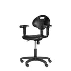 Chaise de bureau pivotante en polyuréthane réglable en hauteur de 40 à 53 cm avec accoudoirs noire - Hampden Furnishings : Structure en acier, Ventilation nervurée