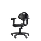 Chaise de bureau pivotante en polyuréthane réglable en hauteur de 40 à 53 cm avec accoudoirs noire - Hampden Furnishings : Structure en acier, Ventilation nervurée