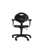 Chaise de bureau pivotante en polyuréthane réglable en hauteur de 40 à 53 cm avec accoudoirs noire - Hampden Furnishings : Structure en acier, Ventilation nervurée
