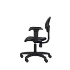 Chaise de bureau pivotante en polyuréthane réglable en hauteur de 40 à 53 cm avec accoudoirs noire - Hampden Furnishings : Structure en acier, Ventilation nervurée