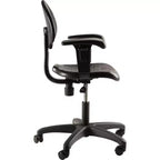 Chaise de bureau pivotante en polyuréthane réglable en hauteur de 40 à 53 cm avec accoudoirs noire - Hampden Furnishings : Structure en acier, Ventilation nervurée